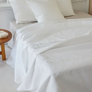 Drap plat uni en lin, made in france