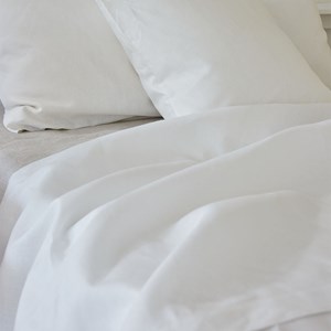 Drap plat uni en lin, made in france