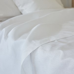 Drap plat uni en lin, made in france