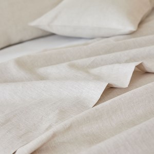 Drap plat uni en lin, made in france