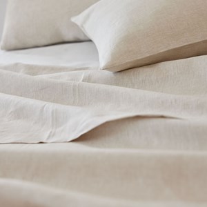 Drap plat uni en lin, made in france