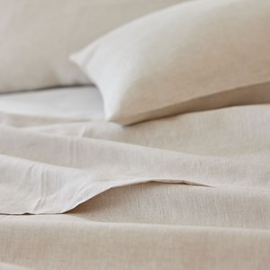 Drap plat uni en lin, made in france