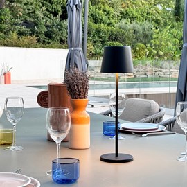 Lampe de table sans fil led noir kelly