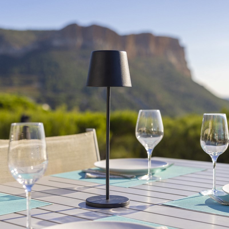 Lampe de table sans fil led noir kelly