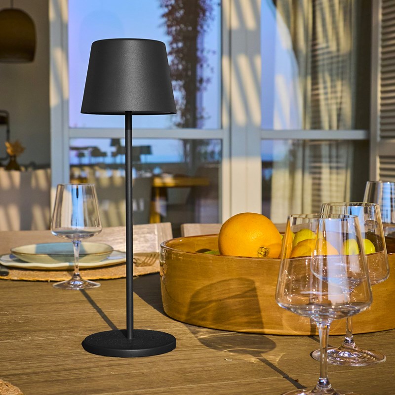 Lampe de table sans fil noir kelly