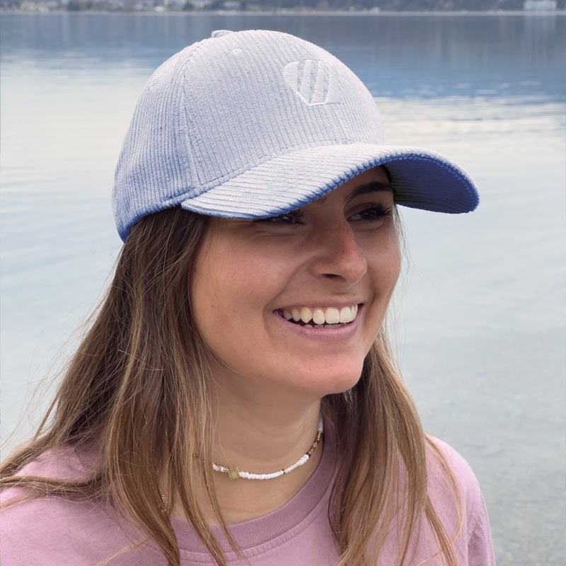 FEROCE - Casquette velours côtelé bleu clair