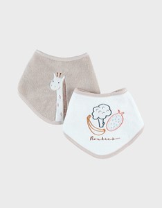 Set de 2 bavoirs bandana en éponge