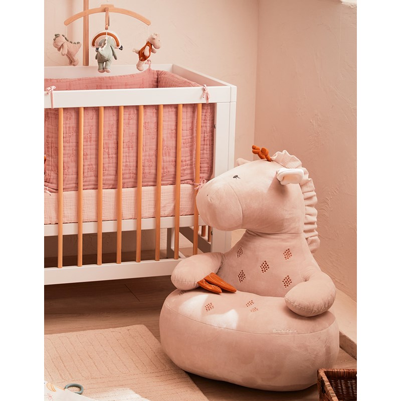 Noukies - Sofa tiga en veloudoux, beige&nbsp;ocre
