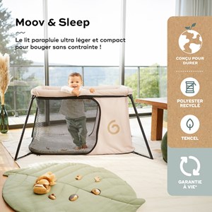 Lit parapluie compact moov & sleep sable Beige