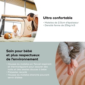 Lit parapluie compact moov & sleep sable Beige