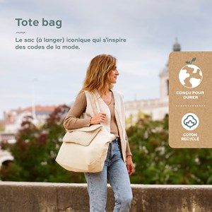 Sac à langer tote bag tendance bloom Beige