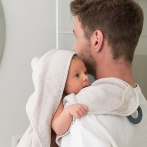 Cape de bain et anneau dentition, almond Beige