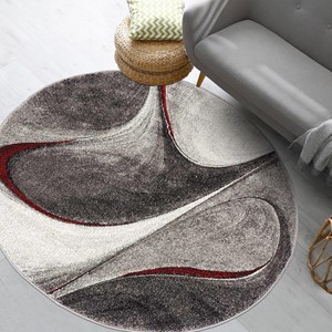 Tapis salon 120x120 rond rouge