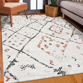 Tapis berbère style 120x120 rond crème