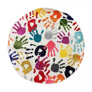 Tapis enfant 100x100 rond multicolore