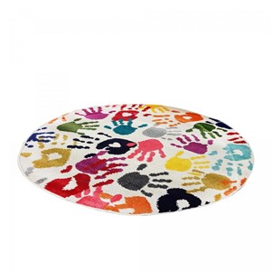 Tapis enfant 100x100 rond multicolore