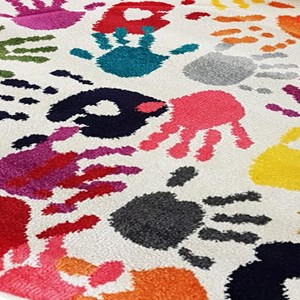 Tapis enfant 100x100 rond multicolore