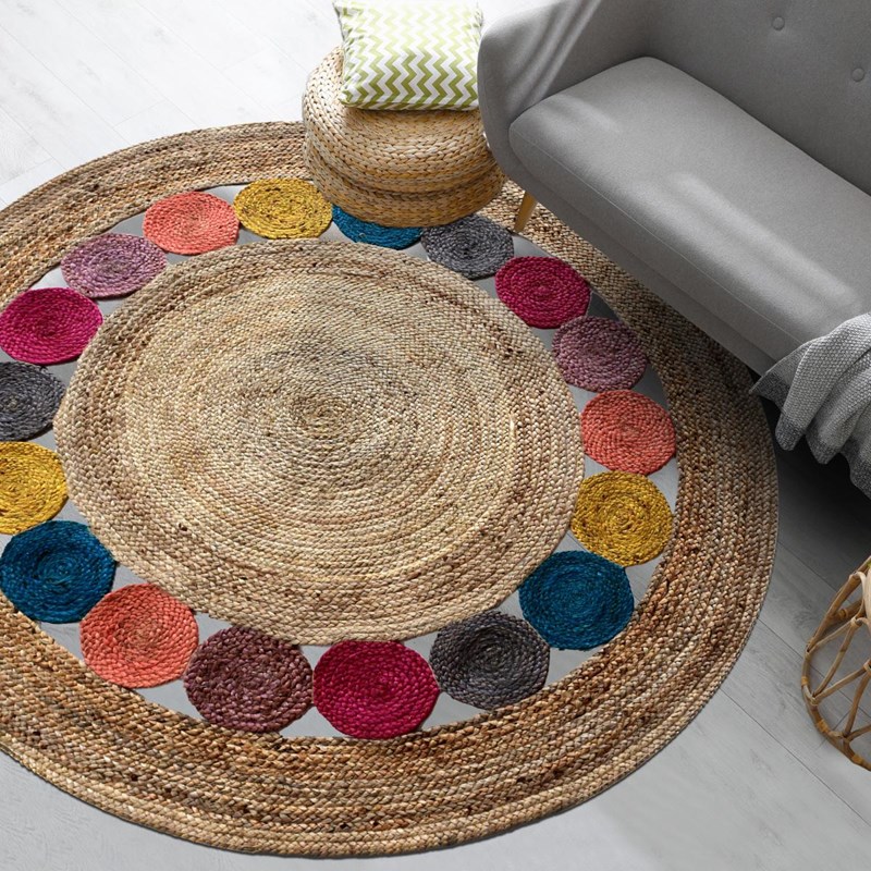 Un Amour de Tapis - Tapis rond 200x200 rond multicolore