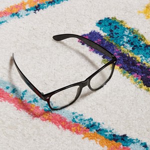 Tapis berbère style 160x160 rond blanc