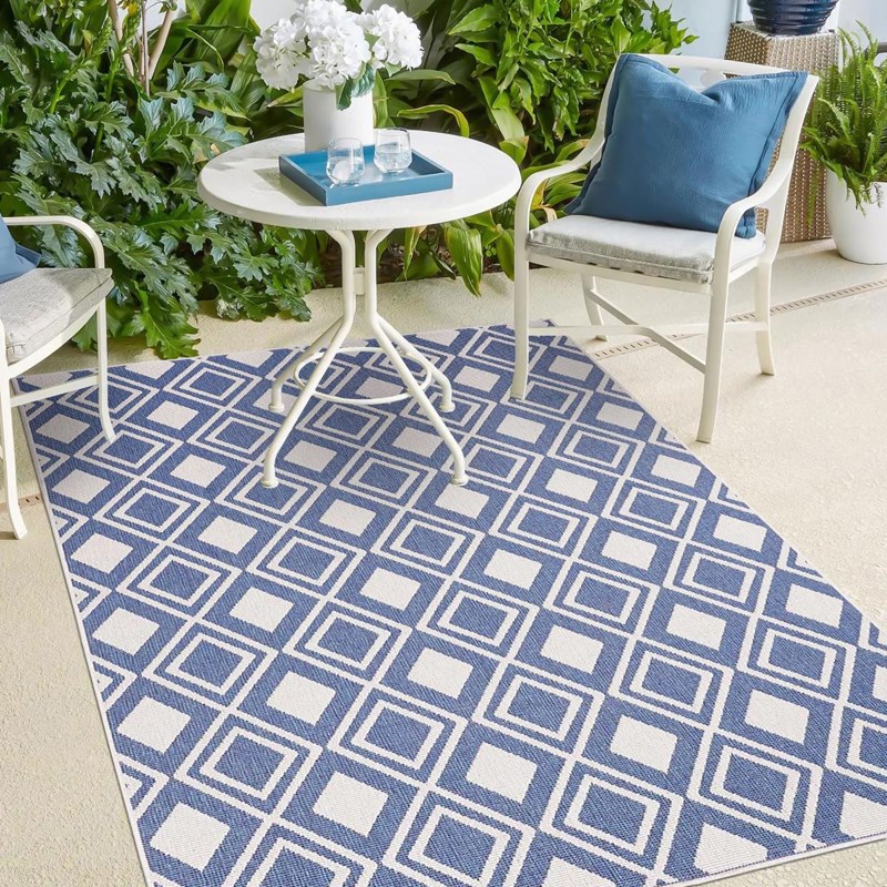 Un Amour de Tapis - Tapis exterieur 120x170 bleu