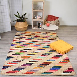 Tapis jute 160x230 multicolore