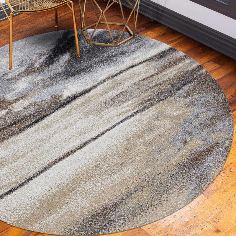 Un Amour de Tapis - Tapis salon 140x140 rond gris