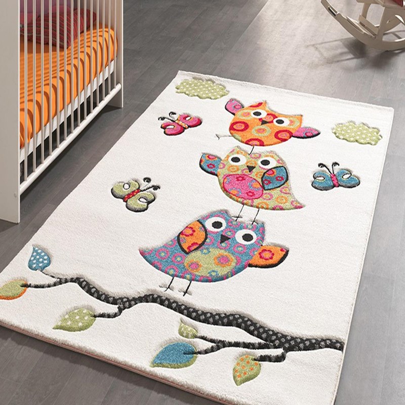 Tapis enfant 100x100 carre beige