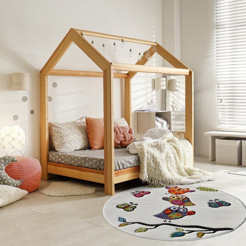 Un Amour de Tapis - Tapis enfant 140x140 rond beige