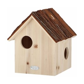 Nichoir à écureuil avec toît en écorce