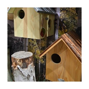 Nichoir à écureuil avec toît en écorce