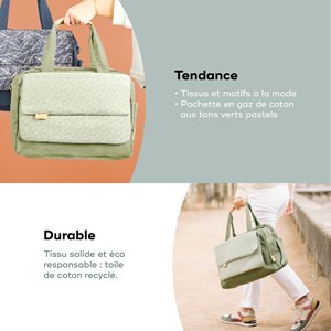 Sac à langer day to day abstract Vert
