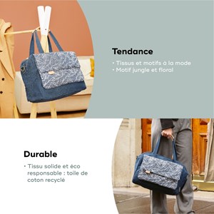 Sac à langer day to day palm Bleu foncé