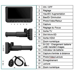 Longue-vue numérique x50 avec écran