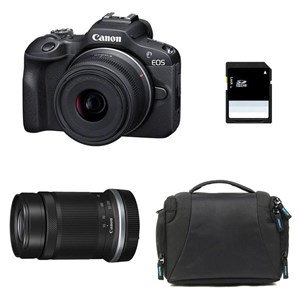 Canon eos r100 + rf-s 18-45mm f4.5-6.3 is stm + rf-s 55-210mm f5-7.1 is stm +