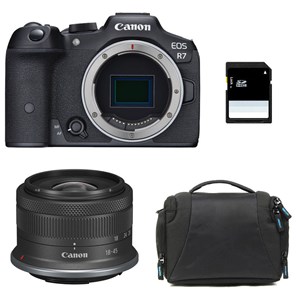 Canon eos r7 + rf-s 18-45mm f4.5-6.3 is stm + sac + carte sd 8 go