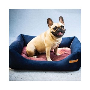 Ecow, panier chien chat velours bleu s