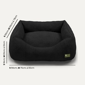 Cama, panier chien velours côtelé noir m