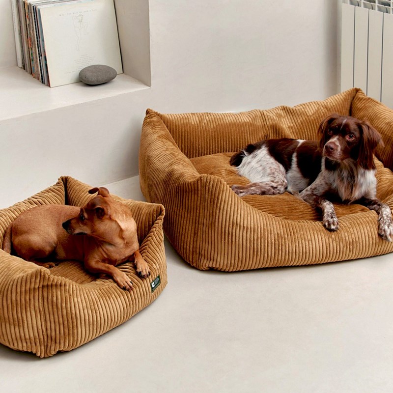 Cafide - Cama, panier en velours côtelé bronze l