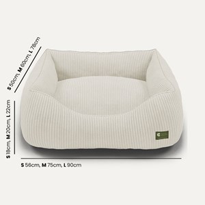 Cama, panier chien en velours blanc l