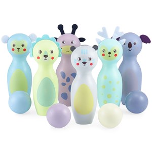 Jeu de quilles bois enfant, 6 balles