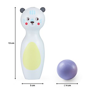 Jeu de quilles bois enfant, 6 balles