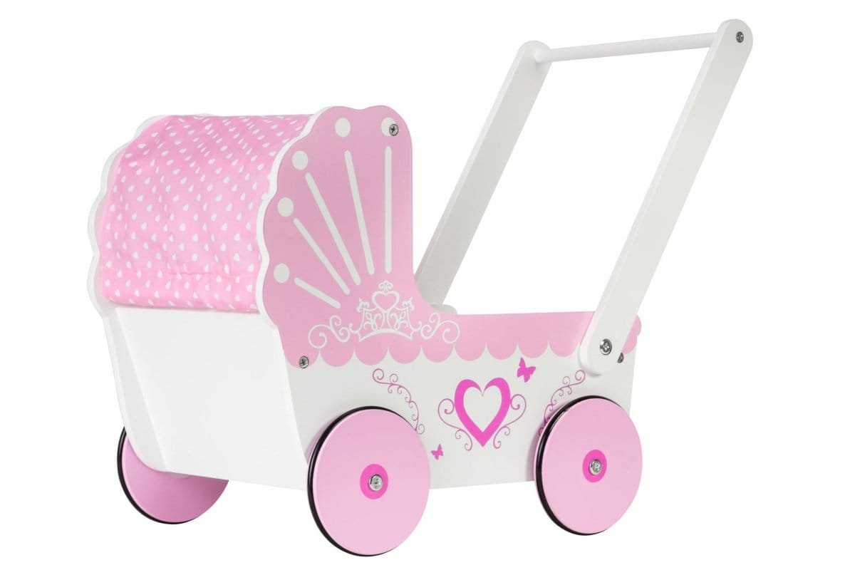 Poussette pour poupee en bois poussoir Nature Decouvertes