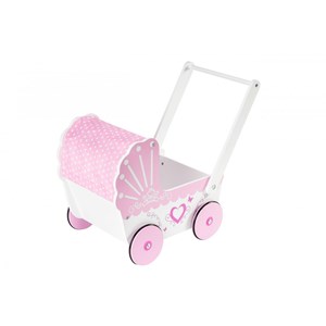 Poussette pour poupée en bois poussoir