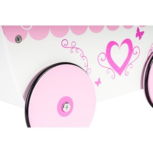 Poussette pour poupée en bois poussoir