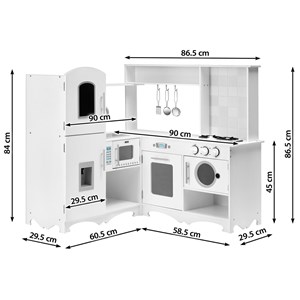Cuisine enfant angle l grand frigo blanc