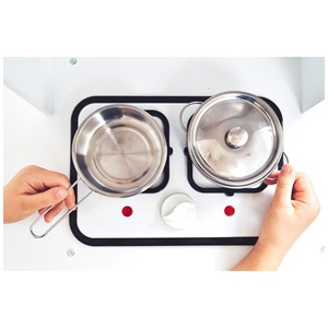 Cuisine enfant angle l grand frigo blanc