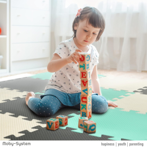 Moby System - Tapis d'eveil tapis de puzzle bébé vert