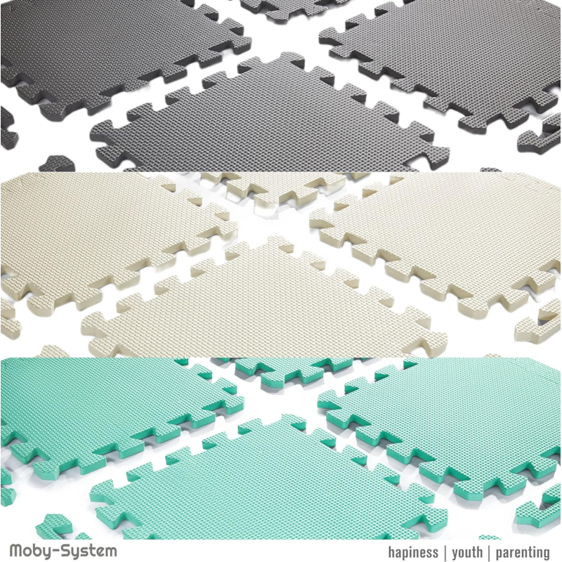 Tapis d'eveil tapis de puzzle bébé vert (Moby System) - Image 3