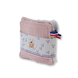 Lingettes coton bio blanc et rose