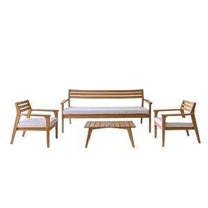 Salon de jardin bas en teck massif